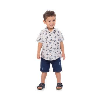 Camisa Masculina Infantil Tricoline  1 ao 3   Dila   |   03794