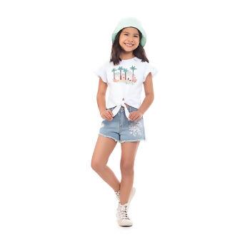 Blusa Infantil Feminina Coqueiros 4 ao 10  Dila   |   03750