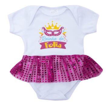 Body Bebe Feminino Saia Paetê Frases Variadas  P ao G   Mafessoni   |  901943