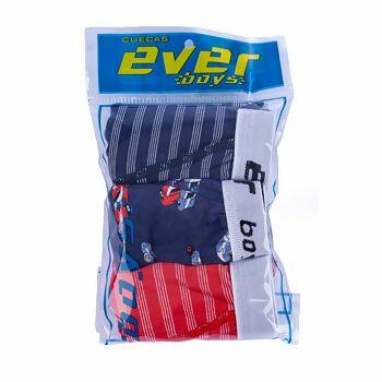 Cueca Infantil Estampada Carros  PP ao GG  3Unid.     Everly   |   6107