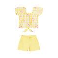 Conjunto Infantil Feminino  Flor Xadrez  4 ao 8   Elian    |  231852        VE2023